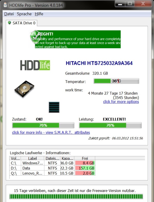 интерфейс HDDlife Professional