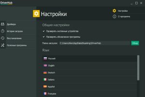 driverhub настройки