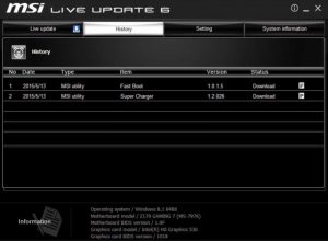 MSI Live Update screenshot 2