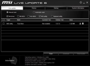 MSI Live Update screenshot 3